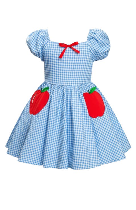Apple Sweetheart Gingham Puff Sleeve Dress