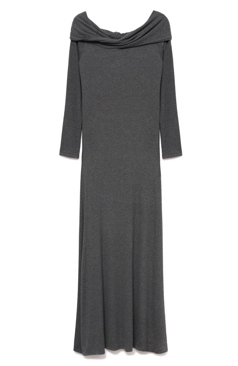 MANGO TEEN Off the Shoulder Sweater Dress, Alternate, color, Grey