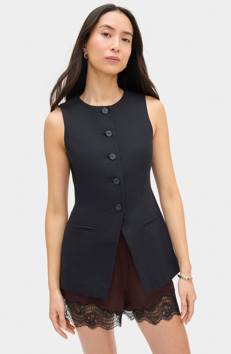 ALIGNE Leo Collarless Vest, Alternate, color, Black