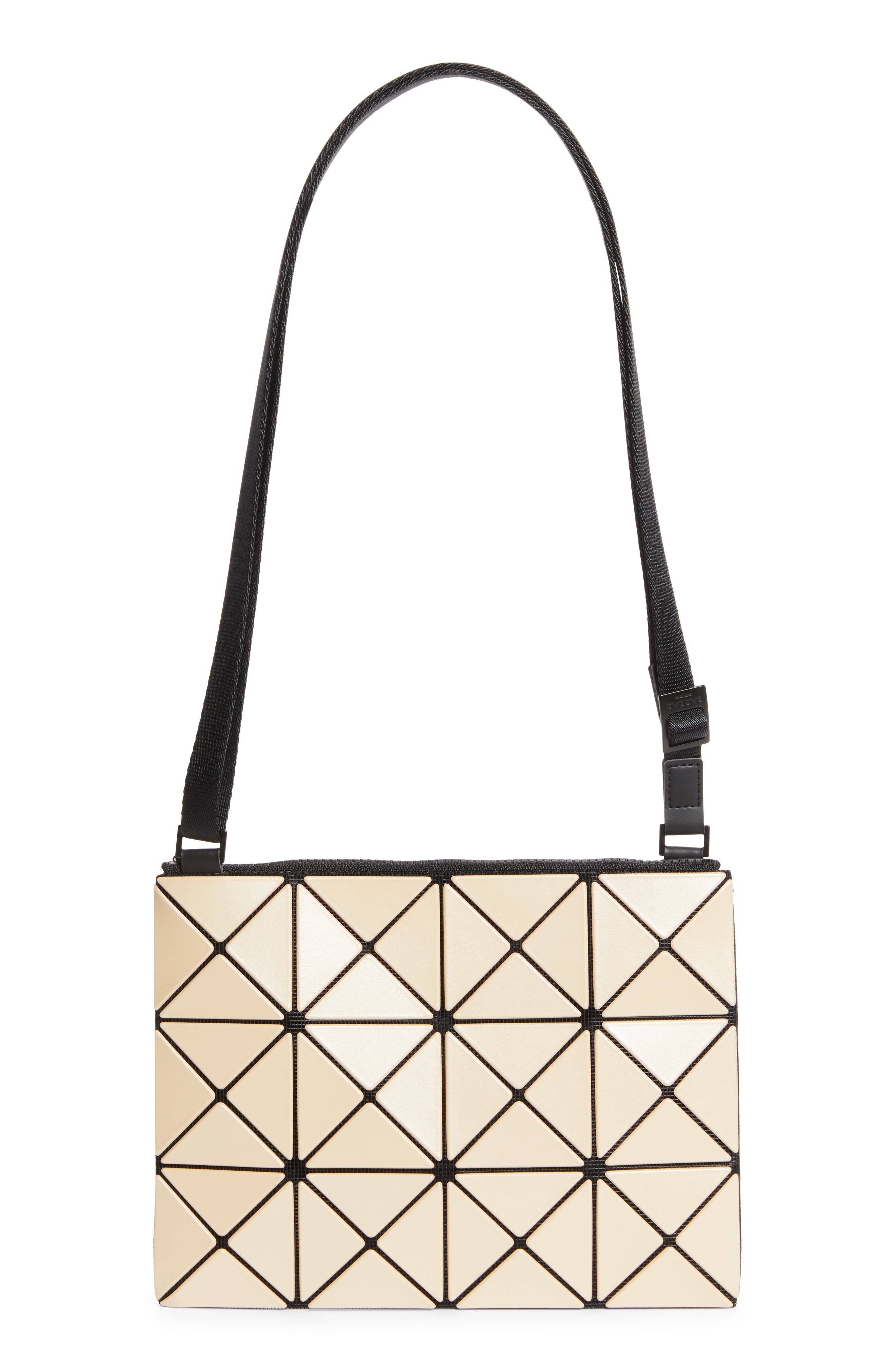 Bao Bao Issey Miyake Lucent Metallic Crossbody Bag, Main, color, Matte Beige