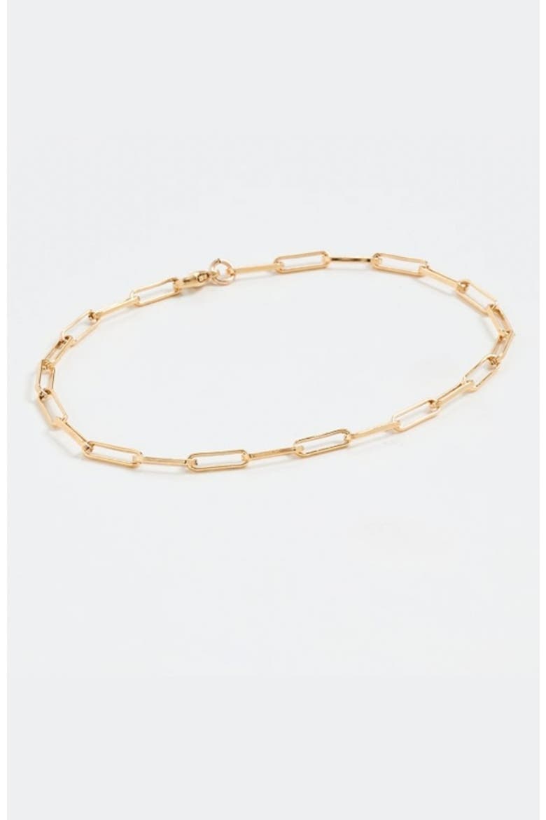 Layla Link Gold Anklet, Main, color, Gold