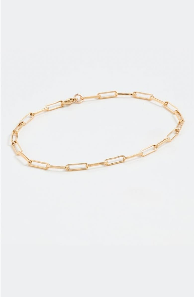 Gwen Beloti Layla Link Gold Anklet, Main, color, Gold