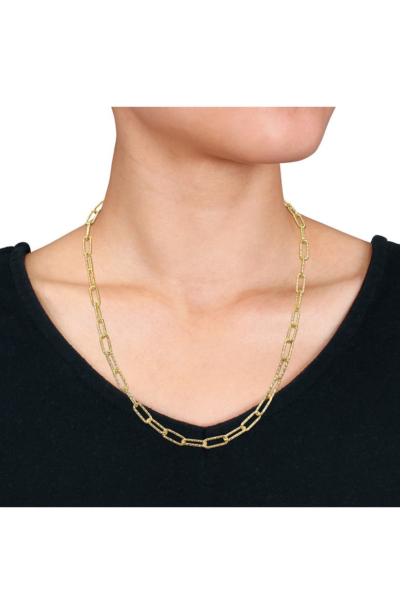 DELMAR Paper Clip Chain Necklace, Alternate, color, Gold