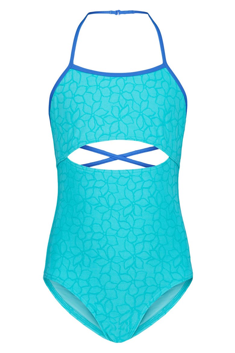 Kids' Wander Over Cutout One-Piece Swimsuit, Main, color, OCEAN EYES