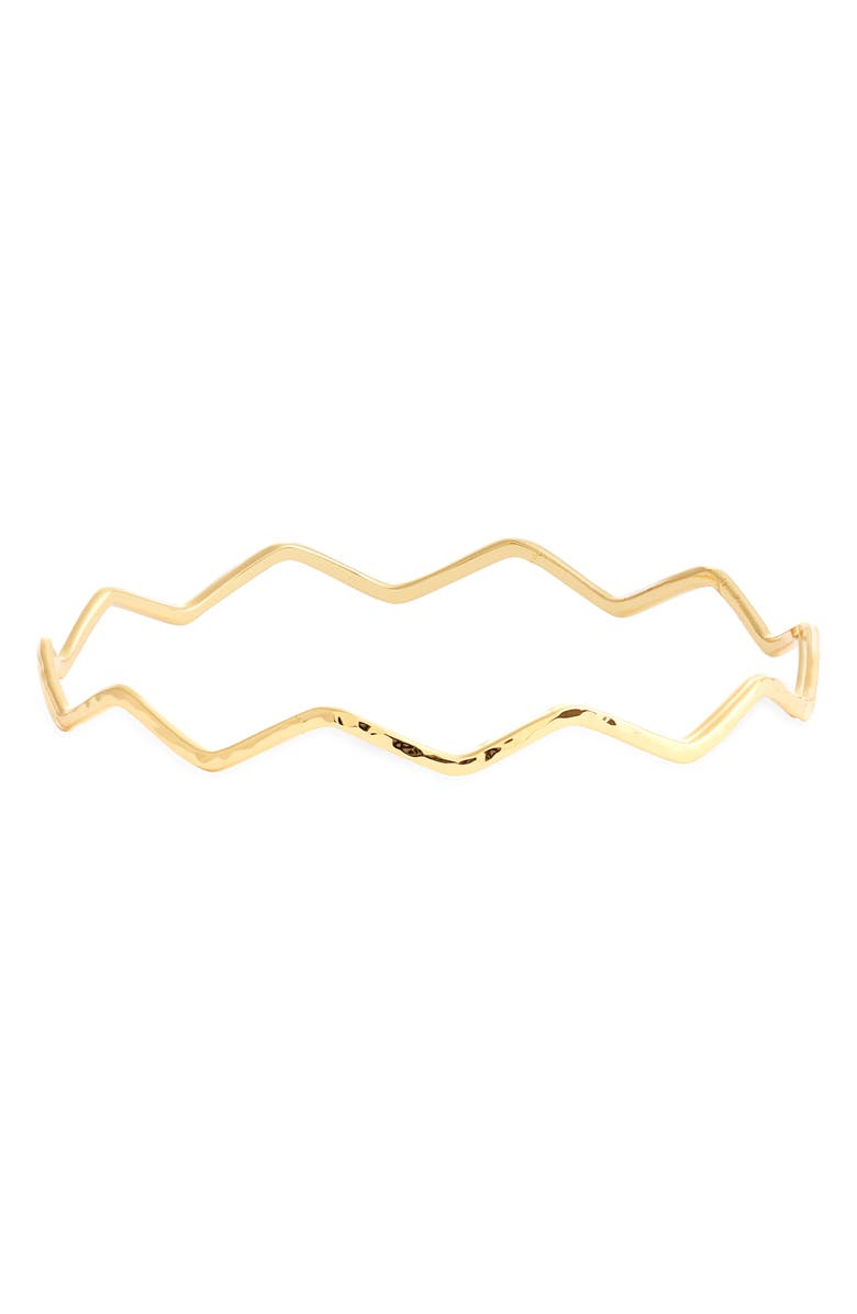 Kiara by Ki-Ele Althea Wavy Bangle Bracelet, Main, color, Gold