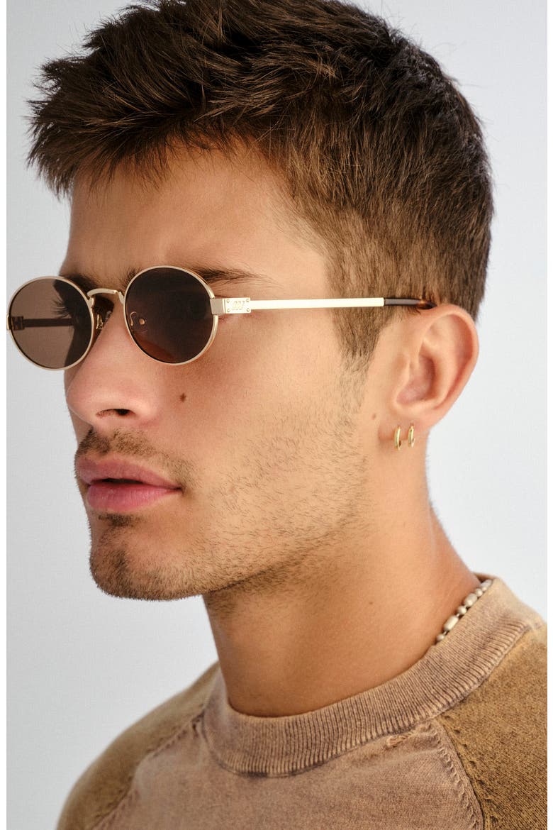 Poseidon Deux Oval Polarized Sunglasses, Alternate, color, GOLD