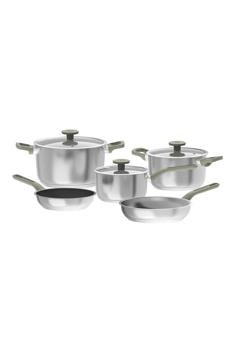 Leo Bolt 8-Piece Cookware Set, Main, color, GREEN