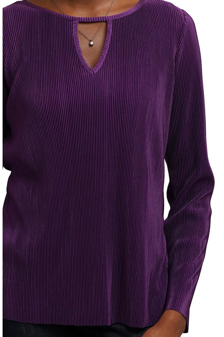 Keyhole Pleated Top, Alternate, color, MULBERRY