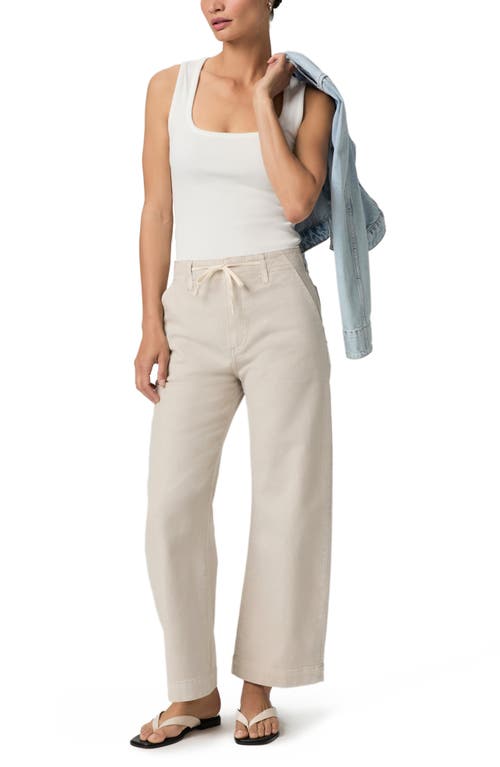 Shop Paige Arellia Drawstring High Waist Ankle Barrel Leg Trouser Jeans