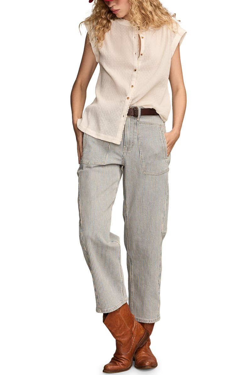 Lucky Brand Clip Dot Cotton Button-Up Shirt, Alternate, color, Whisper White