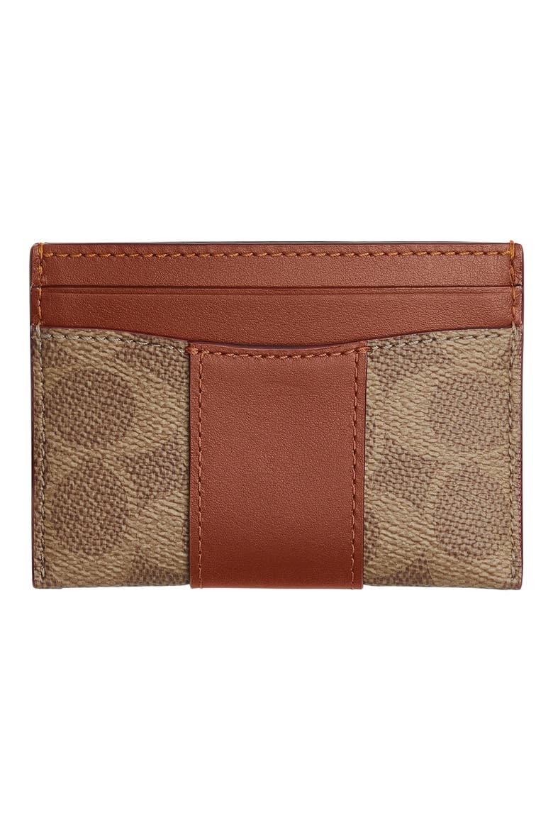 Essential Signature Canvas & Leather Card Case, Alternate, color, B4/ TAN CARAMEL