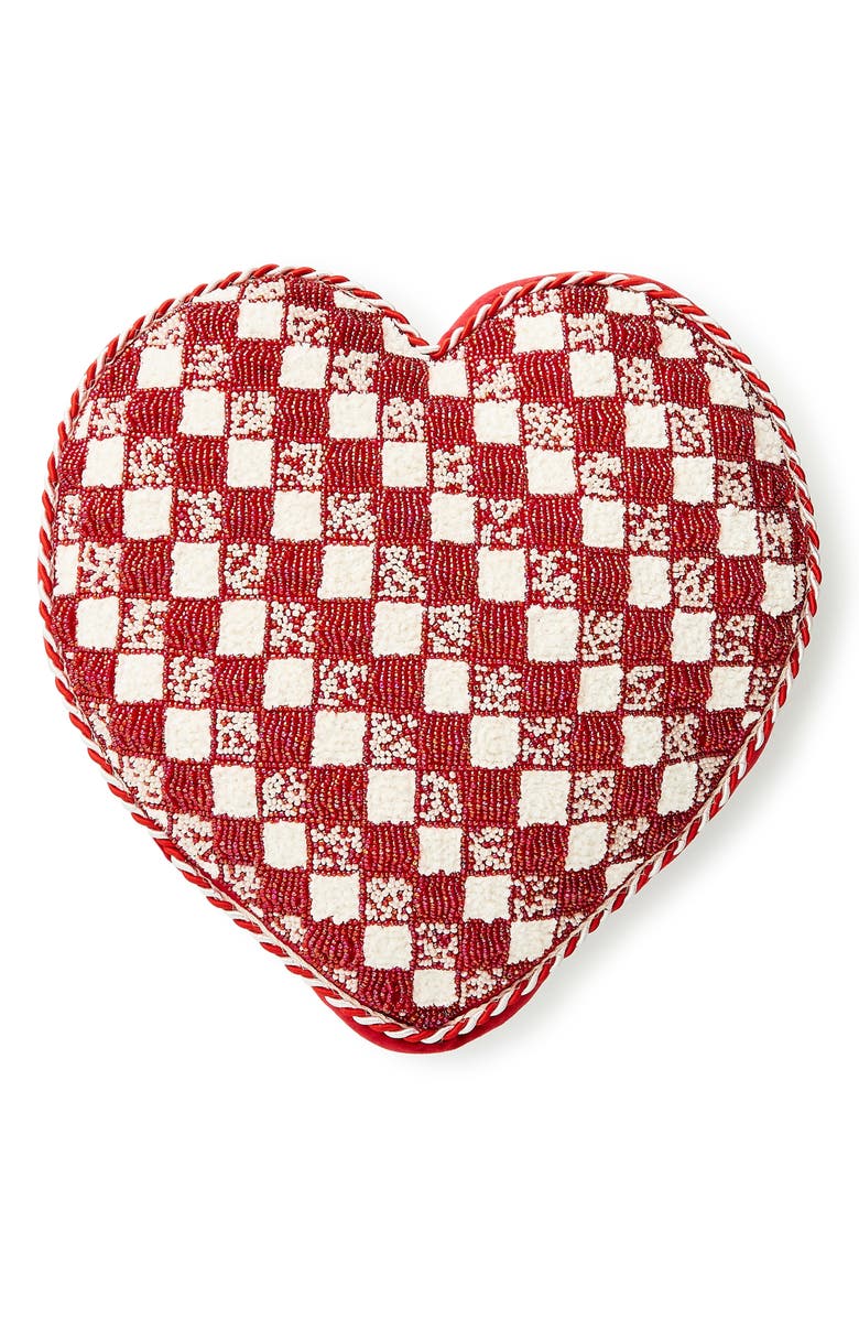 MACKENZIE CHILDS Red & White Heart Placemat, Main, color, Red/ White