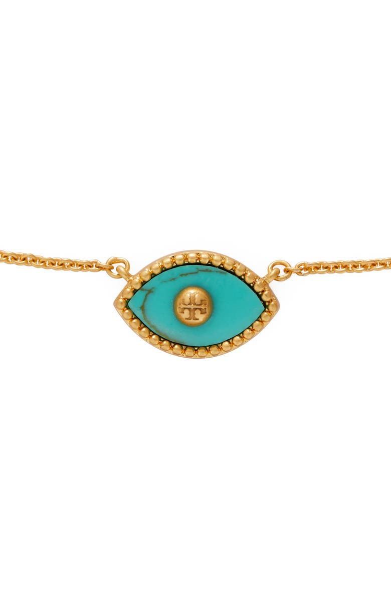 Tory Burch Evil Eye Pendant Necklace, Alternate, color,