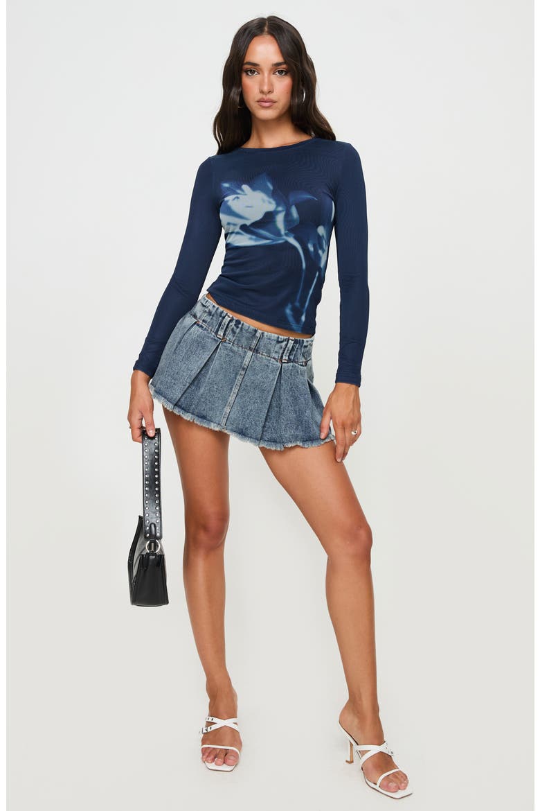 Raldor Floral Graphic Mesh Top, Alternate, color, NAVY