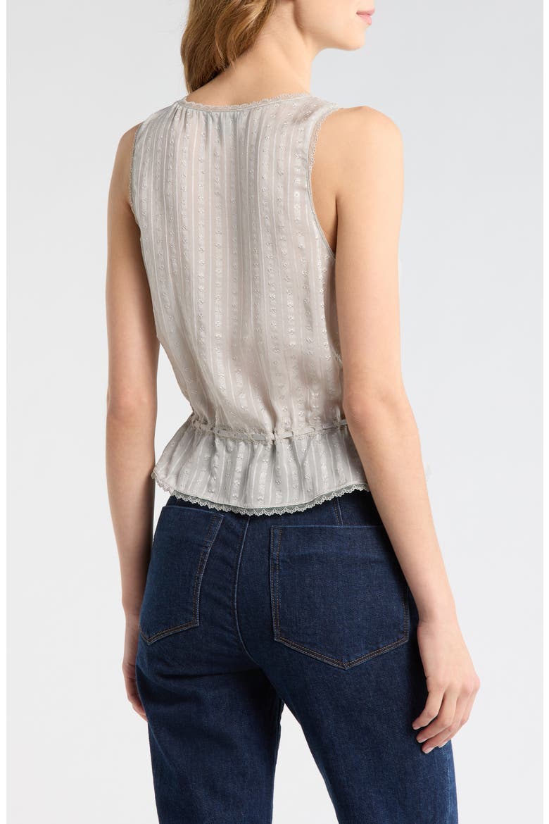 Maiden Button-Up Silk Peplum Top, Alternate, color, SEA MIST