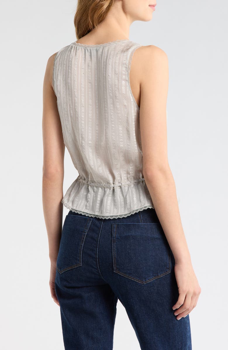 PAIGE Maiden Button-Up Silk Peplum Top, Alternate, color, Sea Mist