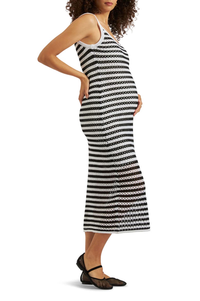 Diana Crochet Dress, Alternate, color, BLACK WHITE