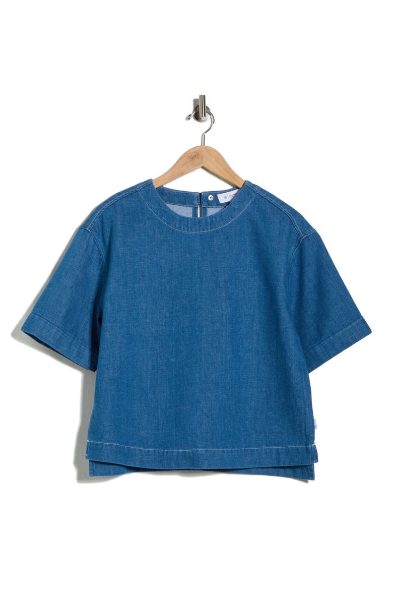 Falyn Denim Top, Alternate, color, LENOX