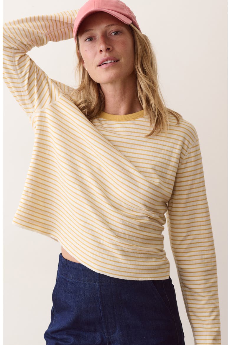 Juno Long Sleeve Stripe Top, Alternate, color, MARIGOLD STRIPE
