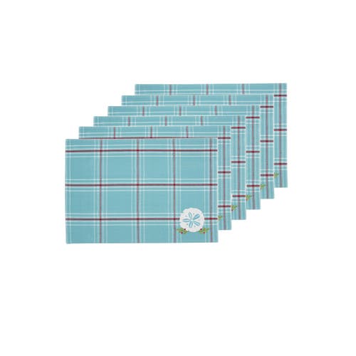 C & F Home C&f Home A Coastal Placemats Set Of 6, 13" X 19" In Blue