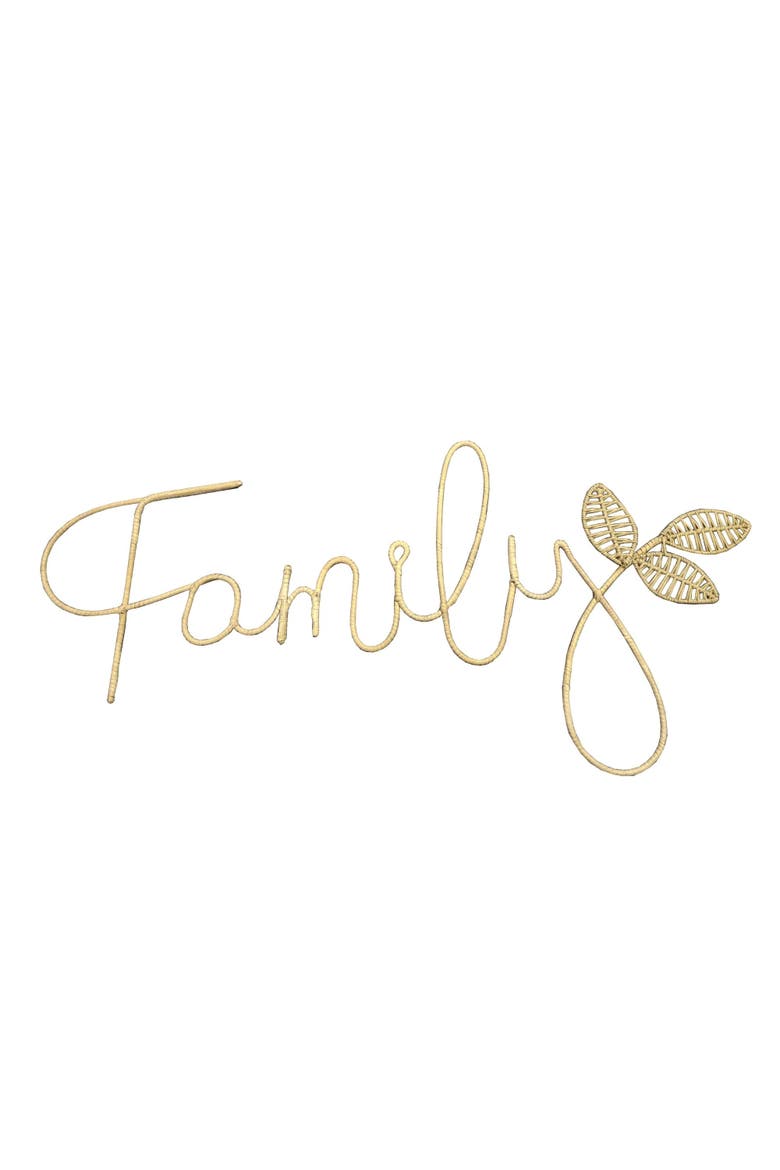 Wrapped Script Family Plaque, Main, color, Gold