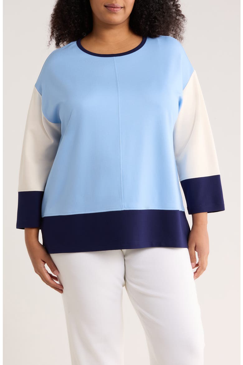 Color Block Knit Top, Main, color, CHINTZ BLUE MULTI