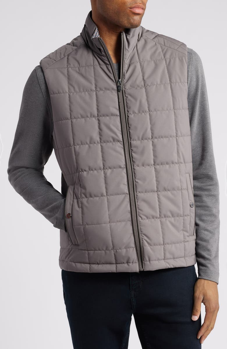 Johnston & Murphy Box Quilt Vest, Alternate, color, Gray