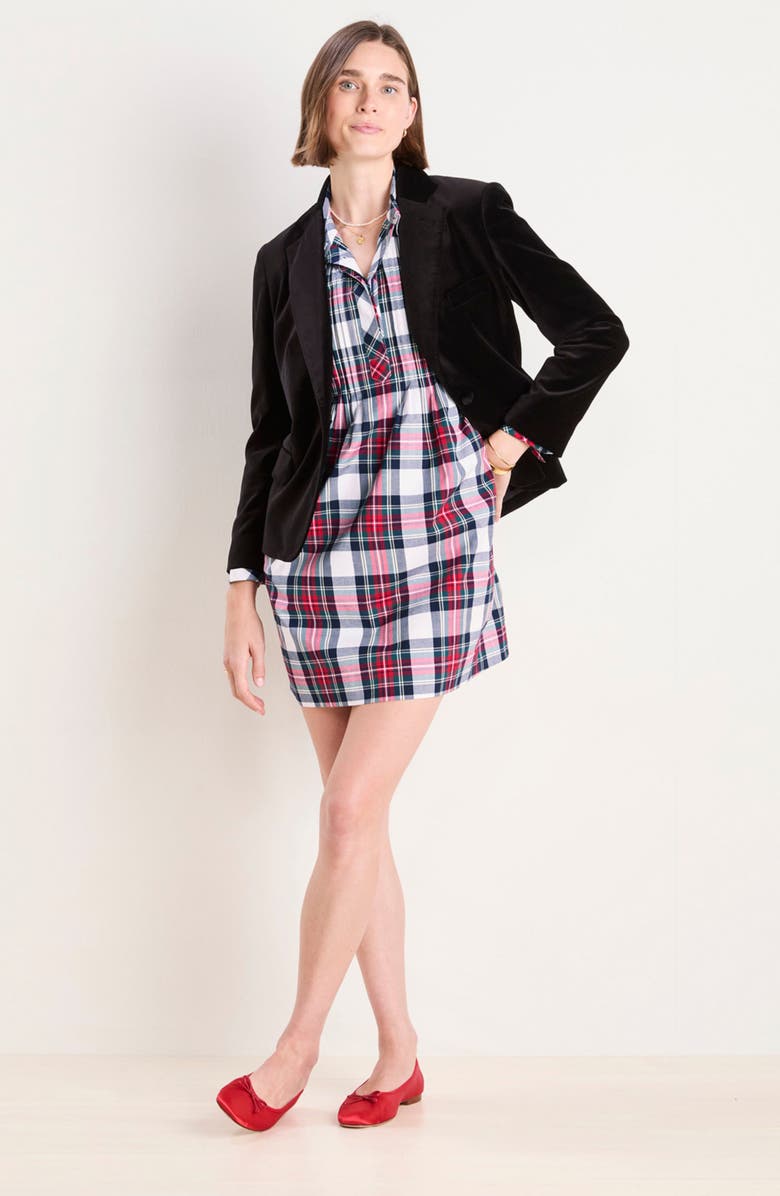 vineyard vines Plaid Long Sleeve Stretch Cotton Popover Dress, Alternate, color,