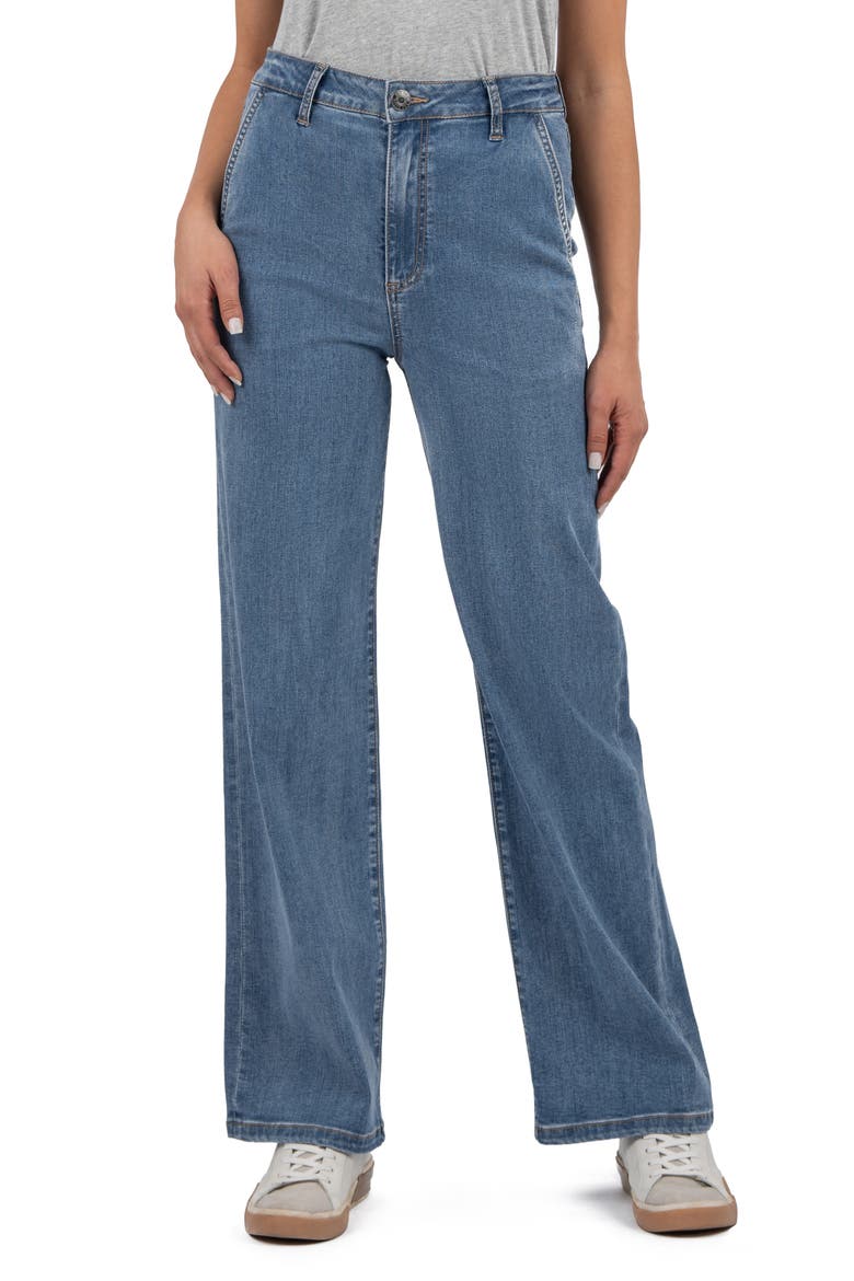 High Waist Wide Leg Jeans, Main, color, MEDIUM WASH