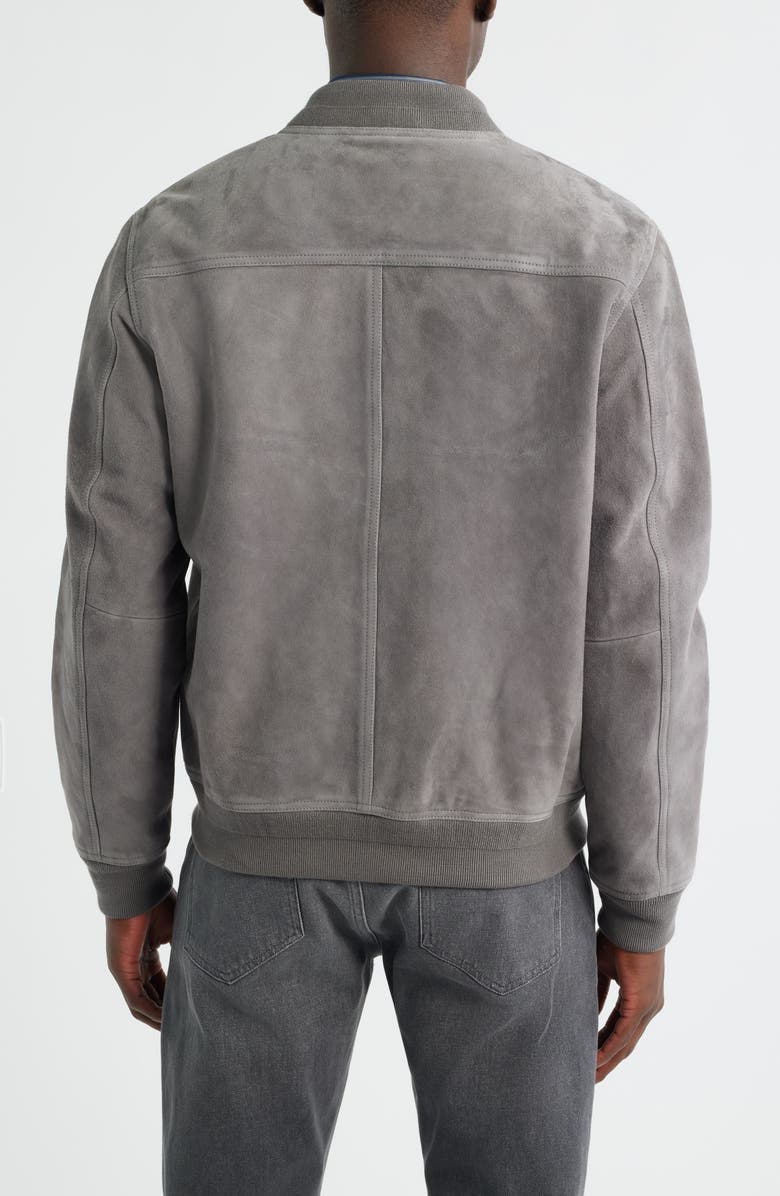 Nordstrom Suede Bomber Jacket, Alternate, color, Grey Steel