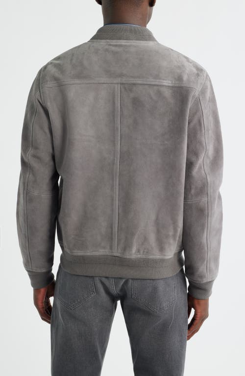 Nordstrom Suede Bomber Jacket In Gray