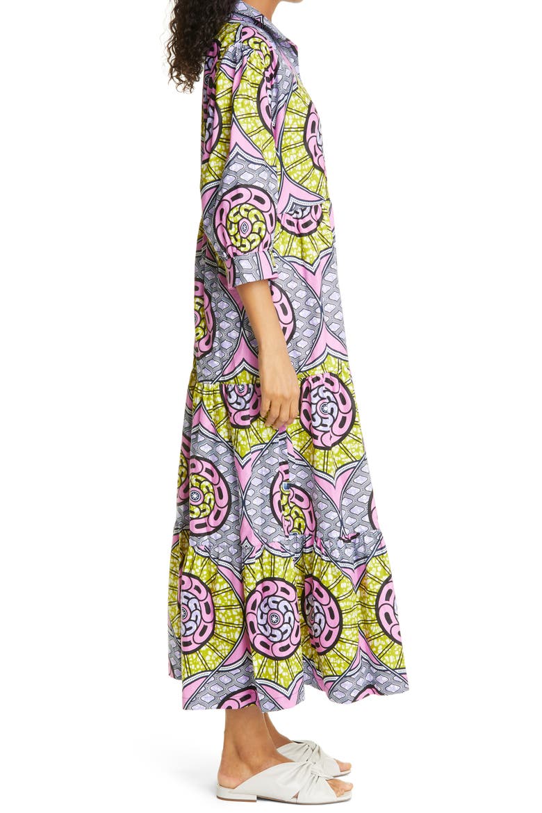 Tiered Dress (Nordstrom Exclusive), Alternate, color, PINK AND LIME