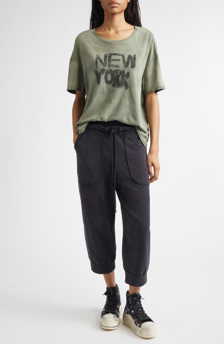 R13 Deconstructed Crop Joggers, Alternate, color, Black