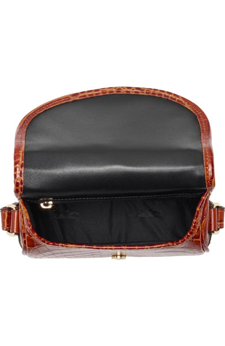 Longchamp 1980 Croc Embossed Small Flap Crossbody Bag, Alternate, color, Natural