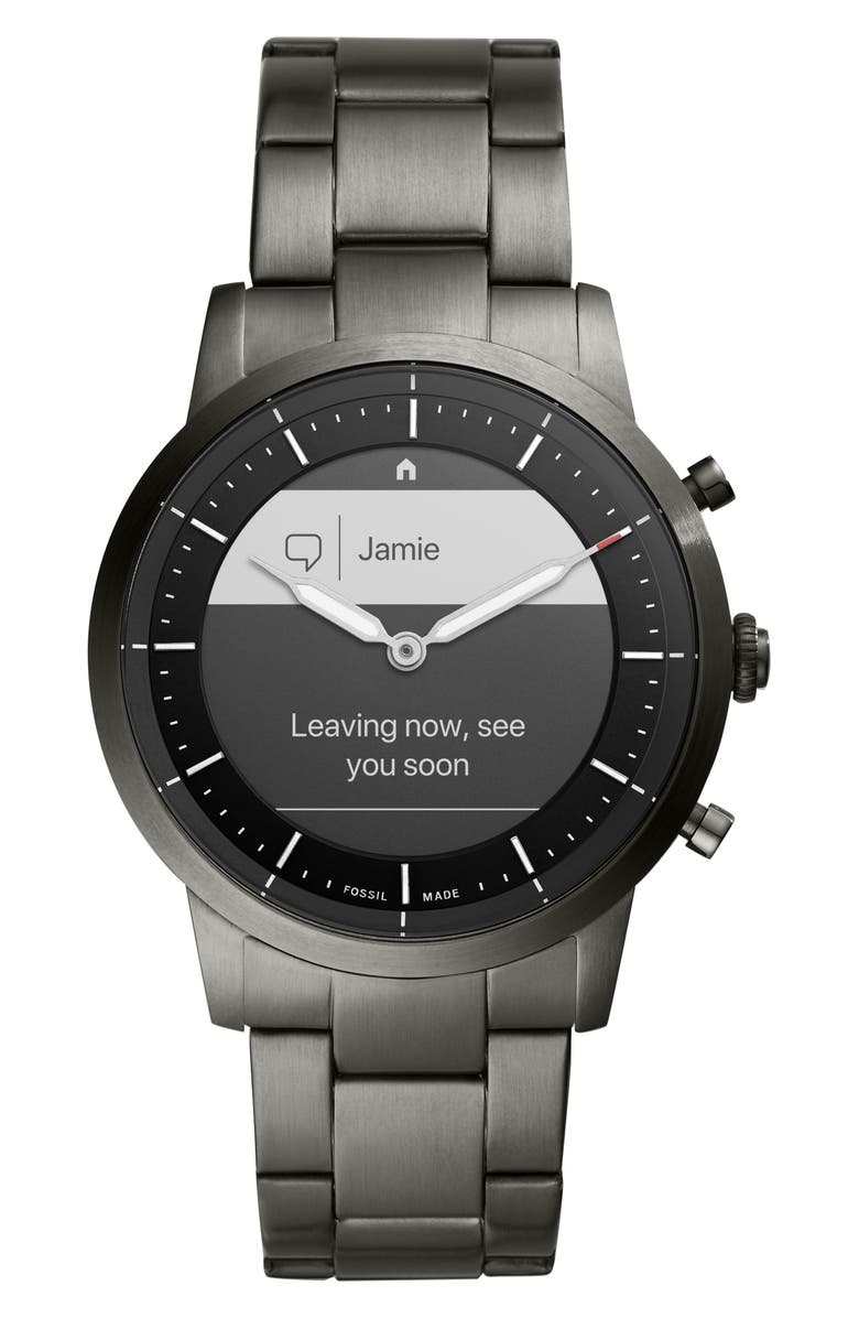 Fossil Collider Hybrid HR Chronograph Smart Bracelet Watch, 42mm, Alternate, color, 
