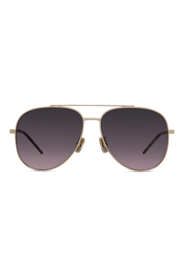 City 58mm Gradient Pilot Sunglasses, Main, color, GOLD / GRADIENT BORDEAUX