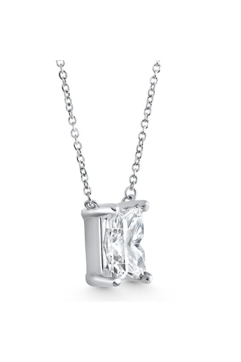 Diamond "K" Initial Pendant 18" Necklace 14K Gold Lab Grown, Alternate, color, 14k White Gold