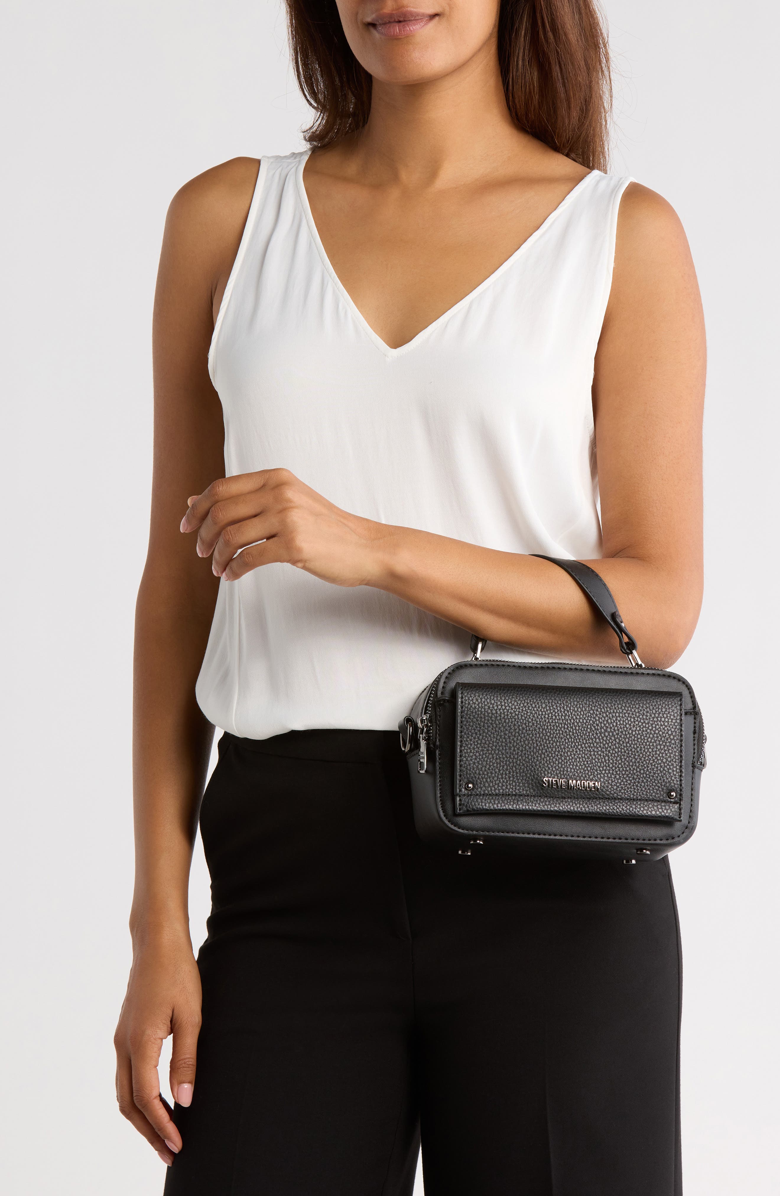 Steve Madden Clarke Crossbody Bag, Alternate, color, Black Pebble