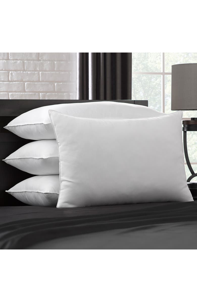 ELLA JAYNE HOME Set of 4 White Windowpane 100% Cotton Dobby Gel Filled Side/Back Sleeper Pillows, Alternate, color, White