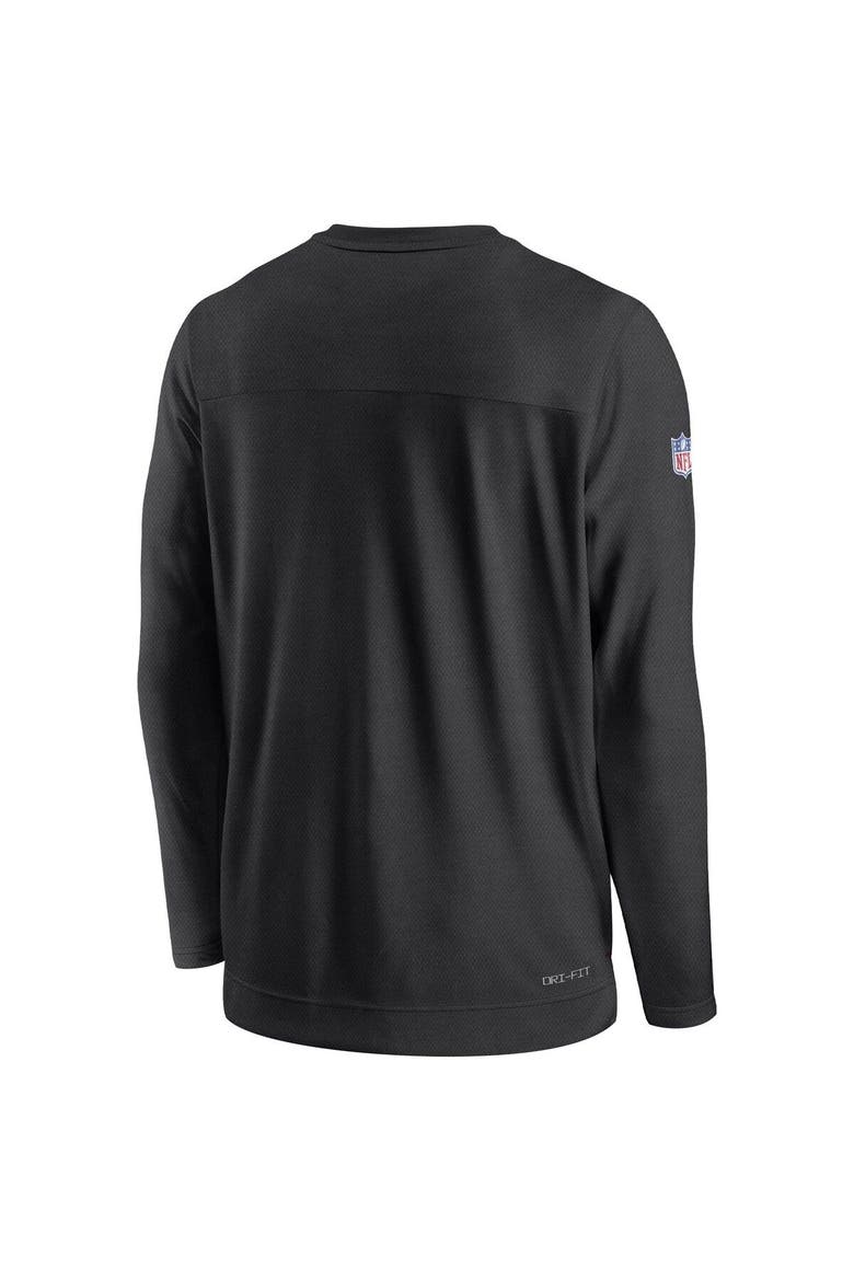 Men's Nike Black Atlanta Falcons Sideline Lockup Performance Long Sleeve T-Shirt, Alternate, color, Black