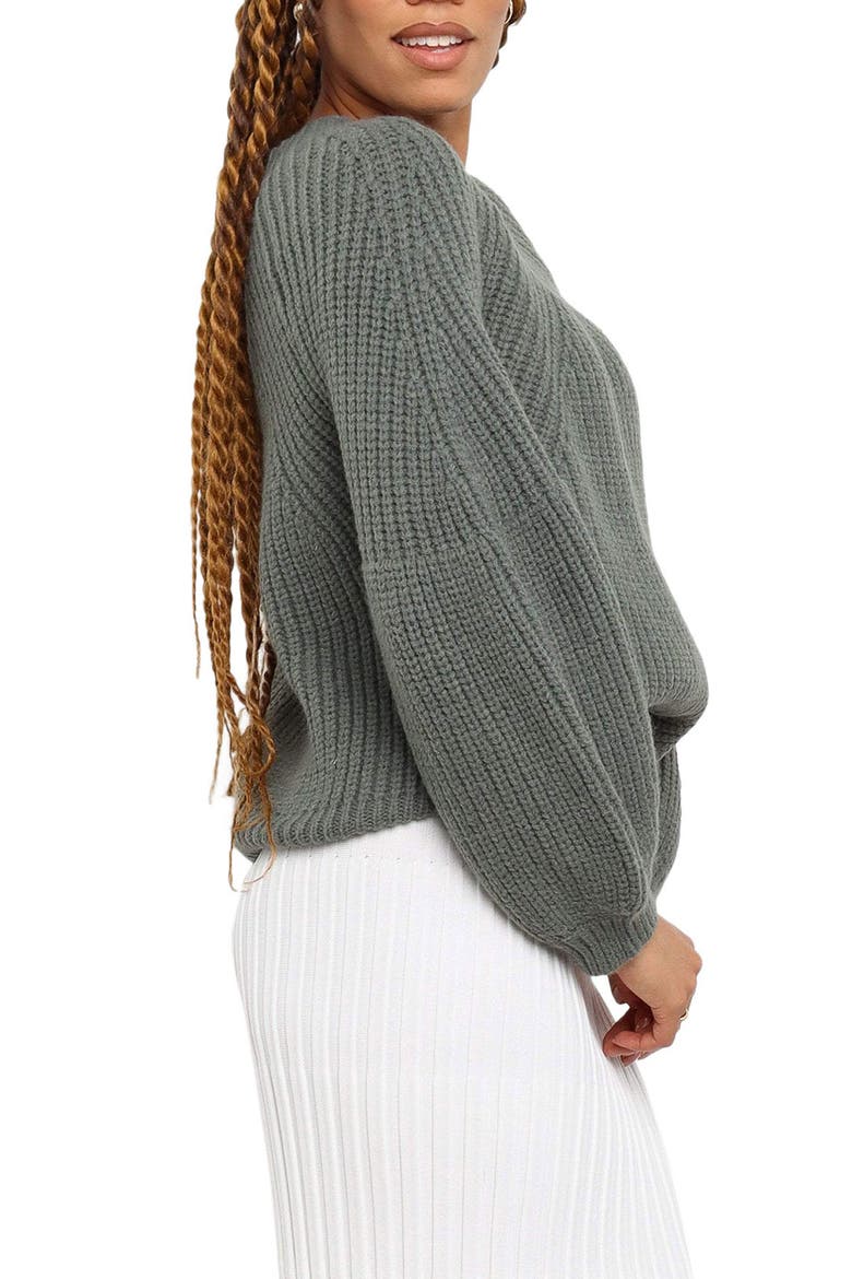 London Blouson Sleeve Sweater, Alternate, color, EMERALD