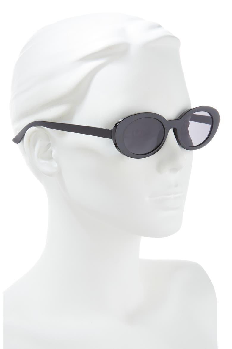 50mm Round Sunglasses, Alternate, color, BLACK