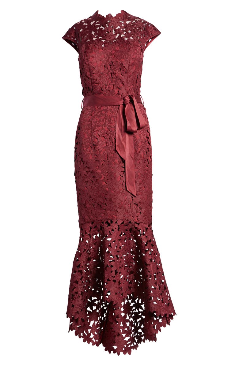 Chi Chi London Willas Cutout Lace High/Low Dress, Alternate, color, 