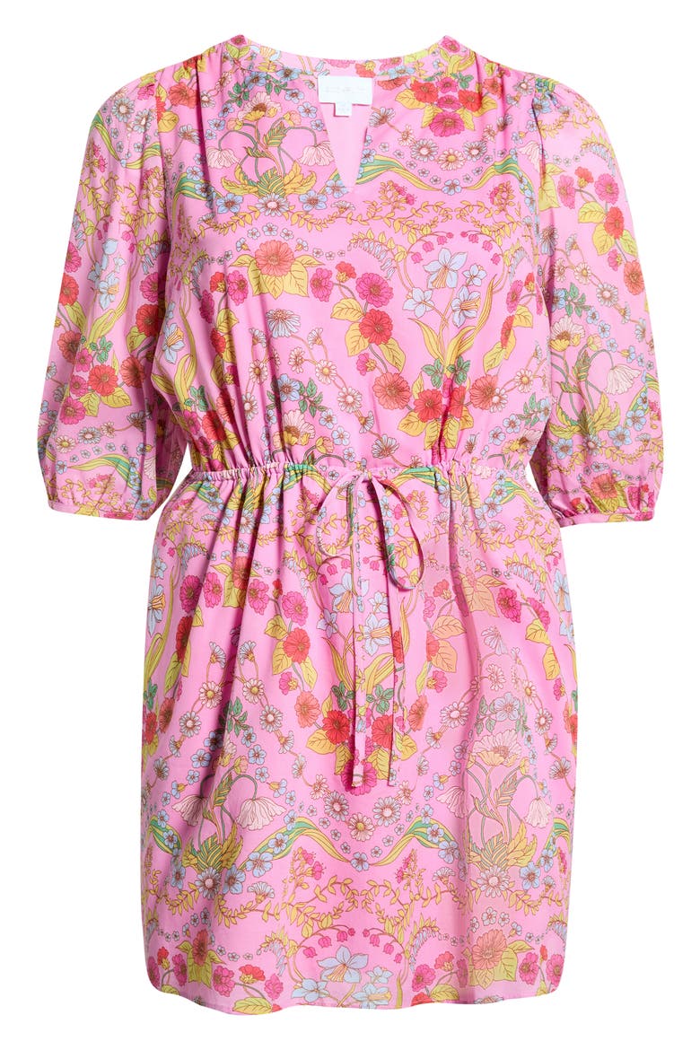 Ramsie Floral Print Minidress, Alternate, color, CREAM-PINK-MUL