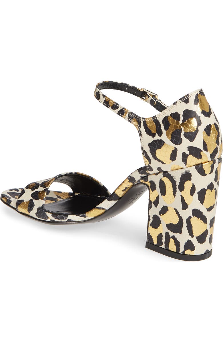 AGL Snake Embossed Leopard Print Sandal, Alternate, color,