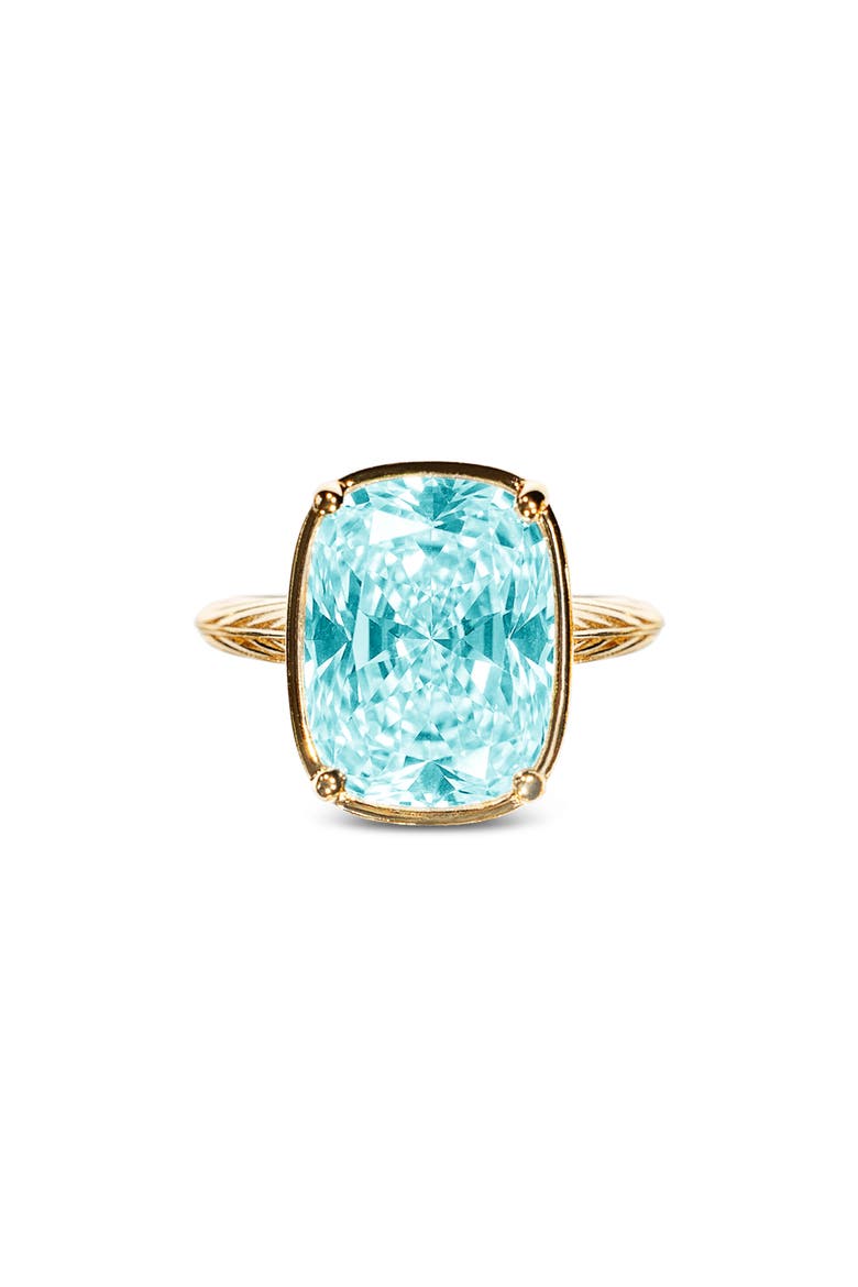 Elongated Cushion Statement Ring, Main, color, GOLD/ TEAL