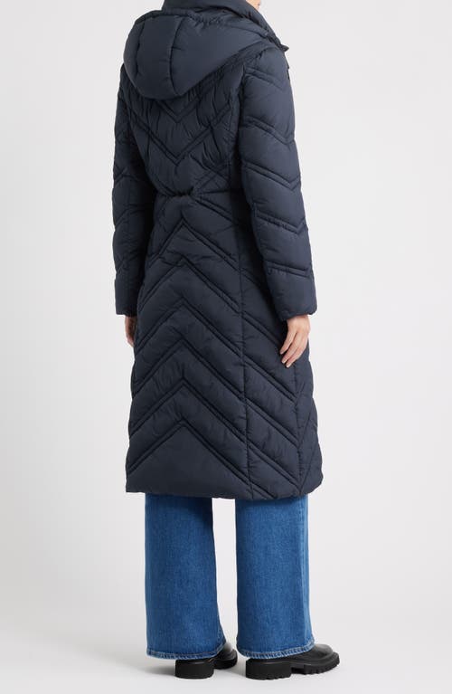 Bernardo Longline Hooded Puffer Jacket In Blue