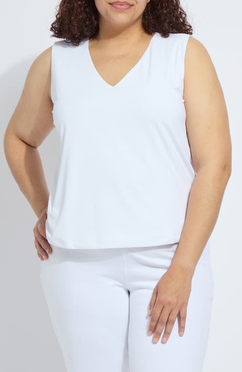 'Lyssentials COOL-FRESH™ Jersey V-Neck Tank (Plus)