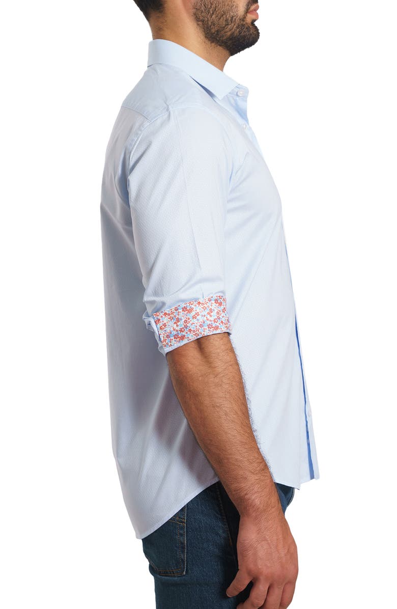 Jared Lang Pima Cotton Button-Up Shirt, Alternate, color, Baby Blue