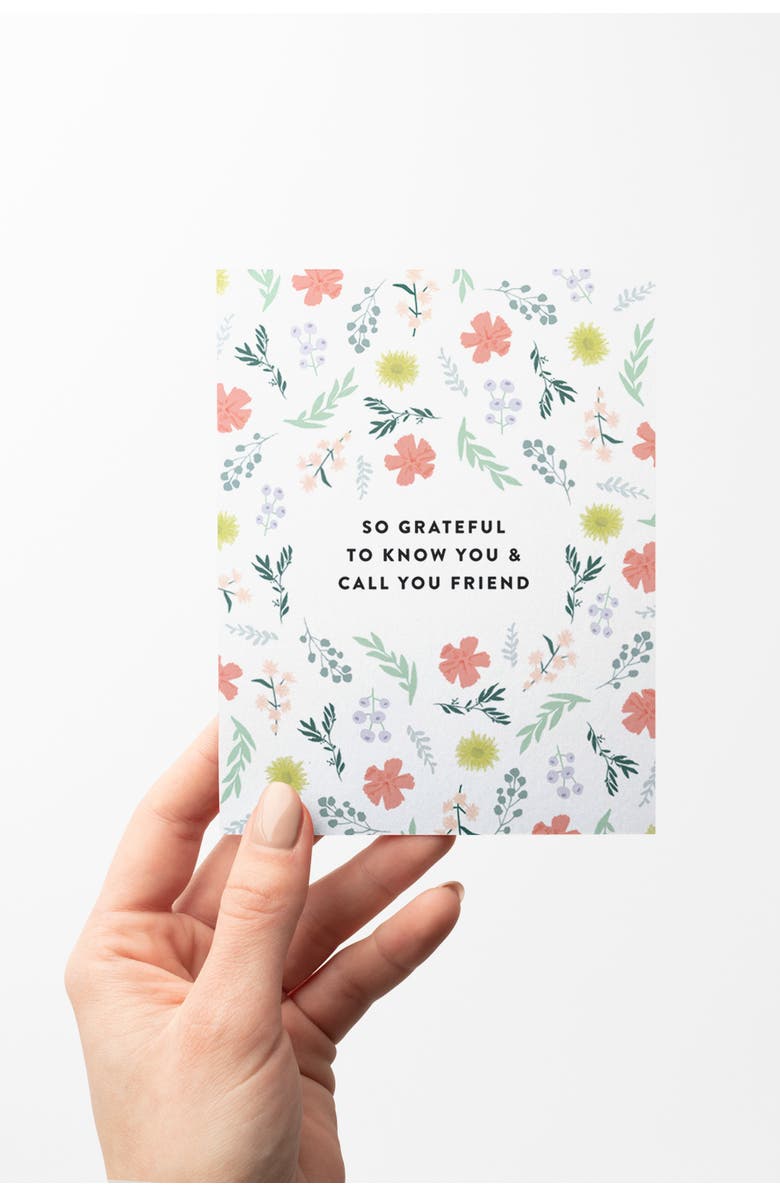 Joy Paper Co. Grateful to Know You Friend Boxed Set of 8 Greeting Cards, Alternate, color, 